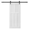 CRAZY ELF 36" x 80" Five Panel Real Primed Door Slab, DIY Panel Door, Modern Interior Barn Door, Moisture-proof, Anti-deformation, Pre-Drilled Ready t