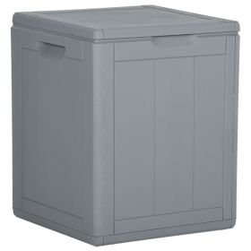 Patio Storage Box 23.8 gal Gray PP Rattan