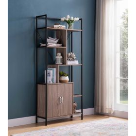 ID USA 223085 Bookcase Dark Taupe & Black