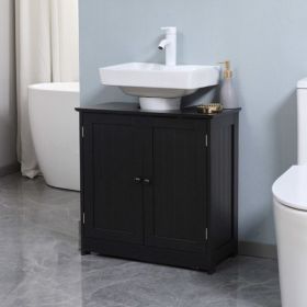 Bathroom Cabinet with 2 Doors and Shelf Bathroom Vanity black-AS