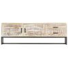 TV Cabinet White 55.1"x11.8"x17.7" Solid Acacia Wood