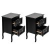 2pcs Country Style Two-Tier Night Tables Large Size Black