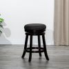 24" Counter Stool, Espresso Finish, Charcoal Fabric Seat