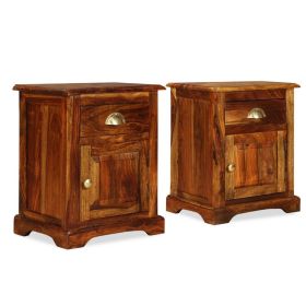 Bedside Cabinet 2 pcs 15.7"x11.8"x19.7" Solid Sheesham Wood