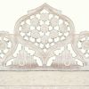 Hand carved 4-Panel Room Divider White 63"x65" Solid Mango Wood