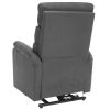 Power Lift Massage Recliner Light Grey Fabric