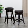 24" Counter Stool, Espresso Finish, Charcoal Fabric Seat