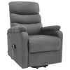 Power Lift Massage Recliner Light Grey Fabric