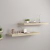 Floating Wall Shelves 2 pcs Oak 31.5"x9.3"x1.5" MDF