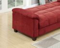 Contemporary Living Room Adjustable Sofa Red Color Microfiber Plush Storage Couch 1pc Futon Sofa w Pillows