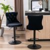 Set of 2 Swivel Velvet Barstools Adjusatble Seat Height from 25-33 Inch; Modern Upholstered Bar Stools with Backs Comfortable Tufted for Home Pub and