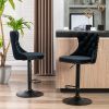 Set of 2 Swivel Velvet Barstools Adjusatble Seat Height from 25-33 Inch; Modern Upholstered Bar Stools with Backs Comfortable Tufted for Home Pub and