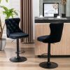 Set of 2 Swivel Velvet Barstools Adjusatble Seat Height from 25-33 Inch; Modern Upholstered Bar Stools with Backs Comfortable Tufted for Home Pub and