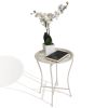 Atlantic Daisy Tray Side Table - Tabletop Lifts Off to Serve as a Tray, Powder-Coated Metal Construction, Safe for Inside and Out, Folds for Small-Spa