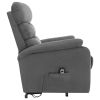 Power Lift Massage Recliner Light Grey Fabric