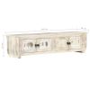 TV Cabinet White 55.1"x11.8"x13.8" Solid Mango Wood