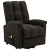 Power Lift Massage Recliner Brown Fabric