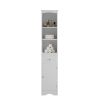 Tall Bathroom Cabinet, Freestanding Storage Cabinet with Drawer, MDF Board, Adjustable Shelf, White