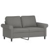 2-Seater Sofa Dark Gray 47.2" Fabric