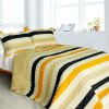 [Engagement] 3PC Vermicelli-Quilted Patchwork Quilt Set (Full/Queen Size)