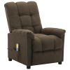 Massage Recliner Brown Fabric