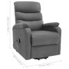 Power Lift Massage Recliner Light Grey Fabric