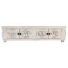 TV Cabinet White 55.1"x11.8"x13.8" Solid Mango Wood