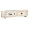 TV Cabinet White 55.1"x11.8"x13.8" Solid Mango Wood