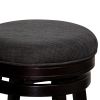 24" Counter Stool, Espresso Finish, Charcoal Fabric Seat