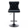 Set of 2 Swivel Velvet Barstools Adjusatble Seat Height from 25-33 Inch; Modern Upholstered Bar Stools with Backs Comfortable Tufted for Home Pub and