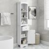 Tall Bathroom Cabinet, Freestanding Storage Cabinet with Drawer, MDF Board, Adjustable Shelf, White