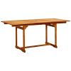 Garden Dining Table (47.2"-66.9")x31.5"x29.5" Solid Acacia Wood