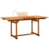 Garden Dining Table (47.2"-66.9")x31.5"x29.5" Solid Acacia Wood