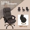 High Back Vibration Massage Office Chair with 6 Points, Hight Adjustable Computer Desk Chair, Reclining Office Chair with Retractable Footrest and Rem