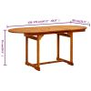 Garden Dining Table (47.2"-66.9")x31.5"x29.5" Solid Acacia Wood