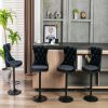 Set of 2 Swivel Velvet Barstools Adjusatble Seat Height from 25-33 Inch; Modern Upholstered Bar Stools with Backs Comfortable Tufted for Home Pub and