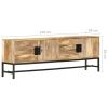 TV Cabinet 55.1"x11.8"x19.7" Solid Mango Wood