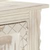 TV Cabinet White 55.1"x11.8"x13.8" Solid Mango Wood