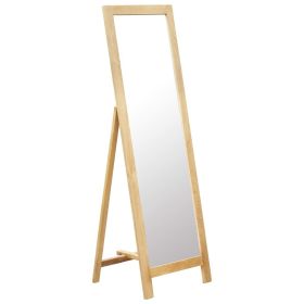 Freestanding Mirror 18.8"x18.3"x59" Solid Oak Wood