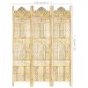 Hand carved 3-Panel Room Divider 47.2"x65" Solid Mango Wood