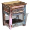 Side Table with 1 Drawer Solid Reclaimed Wood 17"x13"x20"