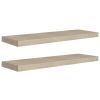 Floating Wall Shelves 2 pcs Oak 31.5"x9.3"x1.5" MDF