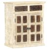 Sideboard White 25.6"x11.8"x29.5" Solid Mango Wood