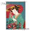 Snowy Night Japanese Beauty Partition Half Curtain Restaurant Short Curtain Sushi Ramen Decor Kitchen Door Curtain ,29x35 Inch