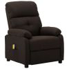 Massage Recliner Dark Brown Fabric