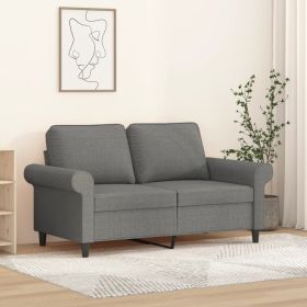 2-Seater Sofa Dark Gray 47.2" Fabric