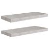 Floating Wall Shelves 2 pcs Concrete Gray 23.6"x9.3"x1.5" MDF