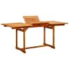 Garden Dining Table (47.2"-66.9")x31.5"x29.5" Solid Acacia Wood