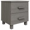 Bedside Cabinet Light Gray 15.7"x13.8"x17.5" Solid Pinewood