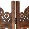 Hand carved 3-Panel Room Divider Brown 47.2"x65" Solid Mango Wood